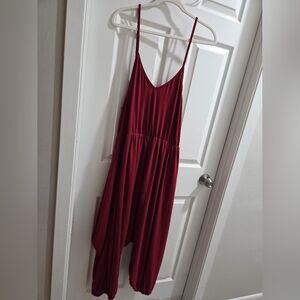 SHEIN Curve Deep Red Jumpsuit